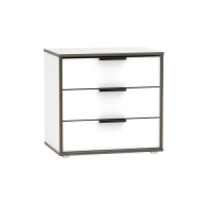 QDStores  Drayton Chest of Drawers Natural & White 3 Drawers