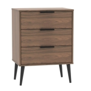 QDStores  Drayton Midi Chest of Drawers Brown 3 Drawers