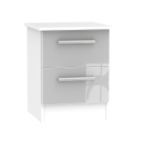 Buxton Slim Bedside Table White & Grey 2 Drawers £109.00