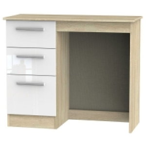 QDStores  Buxton Desk Natural & White 3 Drawers