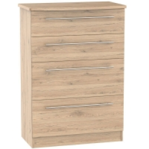QDStores  Colby Tall Chest of Drawers Natural 4 Drawers