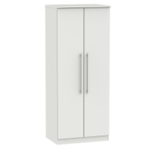 QDStores  Colby Tall Wardrobe Light Grey 2 Doors