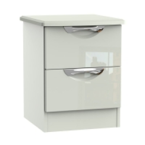 QDStores  Weybourne Slim Bedside Table Off-white 2 Drawers