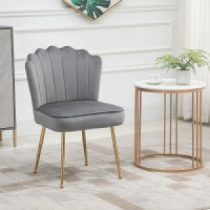 QDStores  Homcom Velvet-Feel Shell Luxe Accent Chair