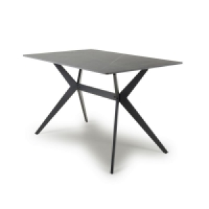 QDStores  Industrial Dining Table Metal & Ceramic Grey - 120cm