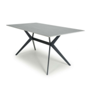 QDStores  Industrial Dining Table Metal & Ceramic Grey - 160cm