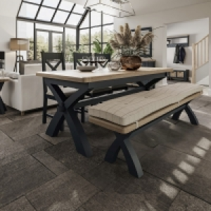 QDStores  Bondi Dining Table Oak Blue