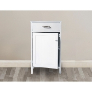 QDStores  Versatile Cupboard White 1 Door 2 Shelves 1 Drawer
