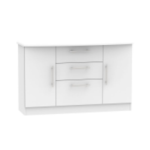QDStores  Colby Large Cupboard Grey 2 Doors 3 Drawers