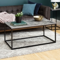 QDStores  Industrial Coffee Table Black And Grey