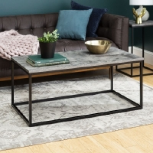 QDStores  Industrial Coffee Table Black And Grey