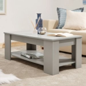 QDStores  Ember Extending Coffee Table Grey 1 Shelf 105cm