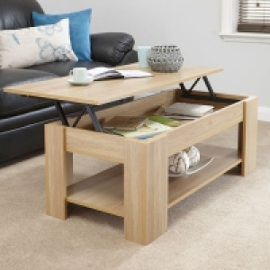 QDStores  Harper Extending Coffee Table Natural 1 Shelf 105cm