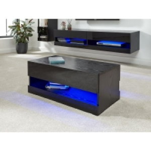 QDStores  Galicia Extending Coffee Table Black 1 Shelf 75cm