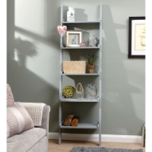 QDStores  Cyprus Tall Shelving Unit Wood Grey 5 Shelves