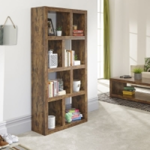 QDStores  Jakarta Tall Bookcase Brown 8 Shelves