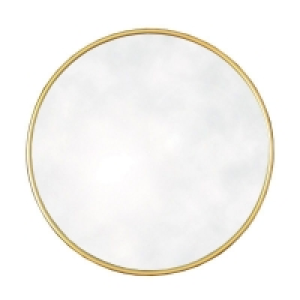 QDStores  Contemporary Wall Mirror Plastic Gold 50cm