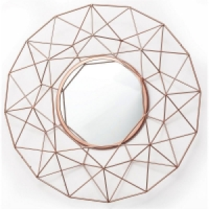 QDStores  Deco Wall Mirror Iron Rose Gold 64cm