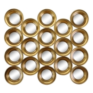 QDStores  Deco Wall Mirror Metal Gold 76cm
