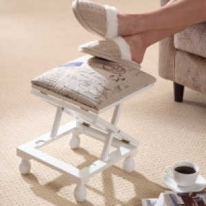 QDStores  Adjustable Height Foot Rest Stool White
