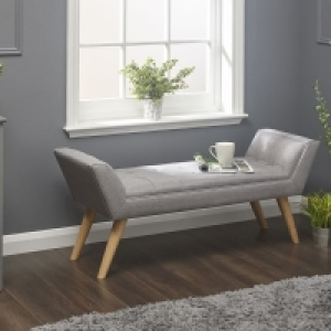 QDStores  Milan Window Seat Fabric Grey