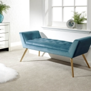 Turin Window Seat Metal & Fabric Blue £109.00