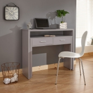 QDStores  Regis Console Table Grey 2 Drawers