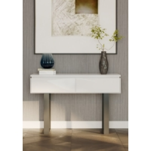 QDStores  Uton Console Table Grey 2 Drawers