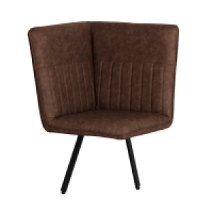 QDStores  Urban Chique Corner Bench Metal & Faux Leather Brown