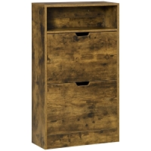QDStores  Homcom Slim Two-Drawer Shoe Cabinet