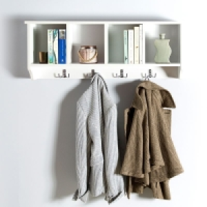 QDStores  Kempton Wall Rack White 4 Shelves