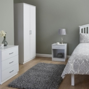 QDStores  Panama 3 Piece Bedroom Furniture Set White Extending Table