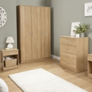 QDStores  Panama 4 Piece Bedroom Furniture Set Natural Extending Table