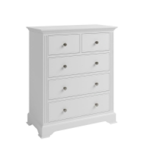 QDStores  Barford Chest of Drawers Oak White 5 Drawers