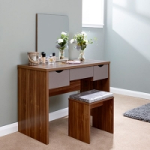 QDStores  Elizabeth Tall Dressing Table Brown 3 Drawers
