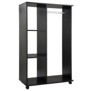 QDStores  Homcom Single Rail & Shelf Open Wardrobe - Black