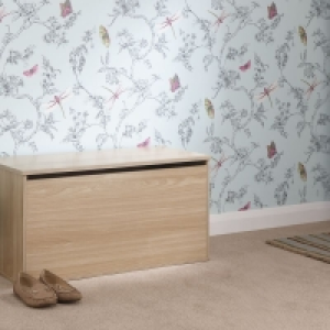 QDStores  Panama Ottoman Wood Natural 1 Door