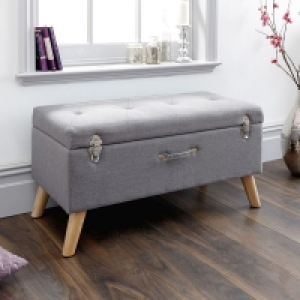 QDStores  Minstrel Ottoman Fabric Grey 1 Door