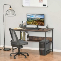 QDStores  Homcom Computer Desk With Storage Shelf