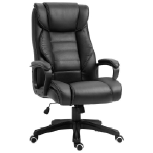 QDStores  Vinsetto Faux Leather Massage Executive Office Chair - Black