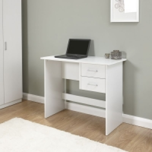 QDStores  Panama Desk White 2 Drawers