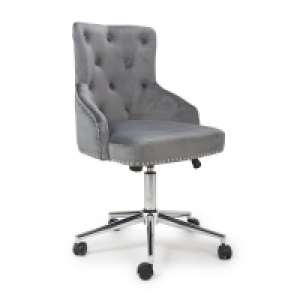 QDStores  Button Back Bar Stool Adjustable Height - Grey Faux Leather