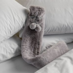 QDStores  Hamilton McBride Grey Long Rabbit Fur Hot Water Bottle