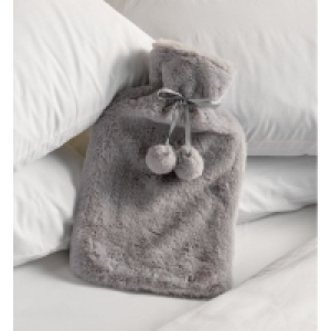QDStores  Hamilton McBride Grey Rabbit Fur Hot Water Bottle