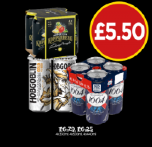 Kopparberg Strawberry & Pineapple, Hobgoblin, Kronenbourg