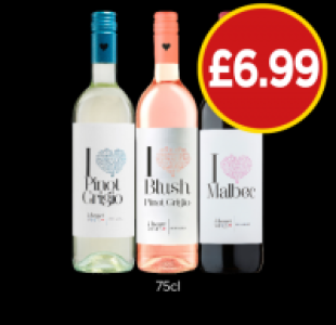 I Heart Wines Pinot Grigio, Blush, Malbec