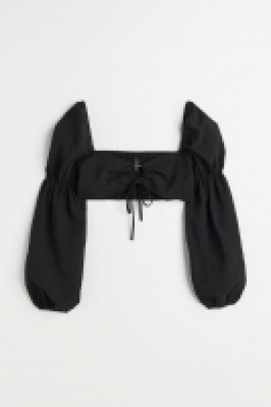 Balloon-sleeved cropped blouse £10.00