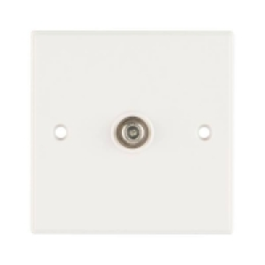 Arlec Square Edge Satellite TV Aerial Socket White