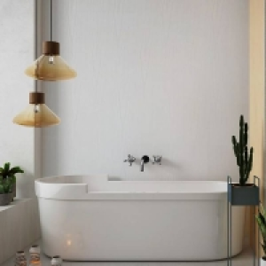 Panel Company Large White Wood Gloss Shower Panel