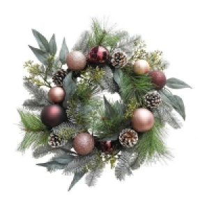 Pink & Berry Bauble Christmas Wreath - 50cm